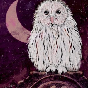 Debra Whelan Art - Owl On Gravestone
