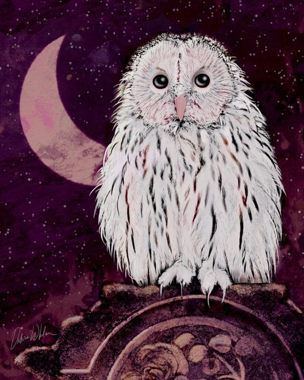 Debra Whelan Art - Owl On Gravestone